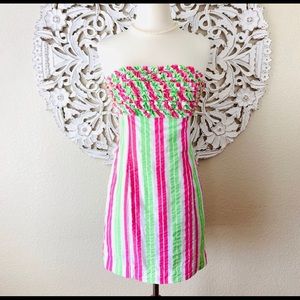 Lily Pulitzer Pink and Green Stripe Franco Dress